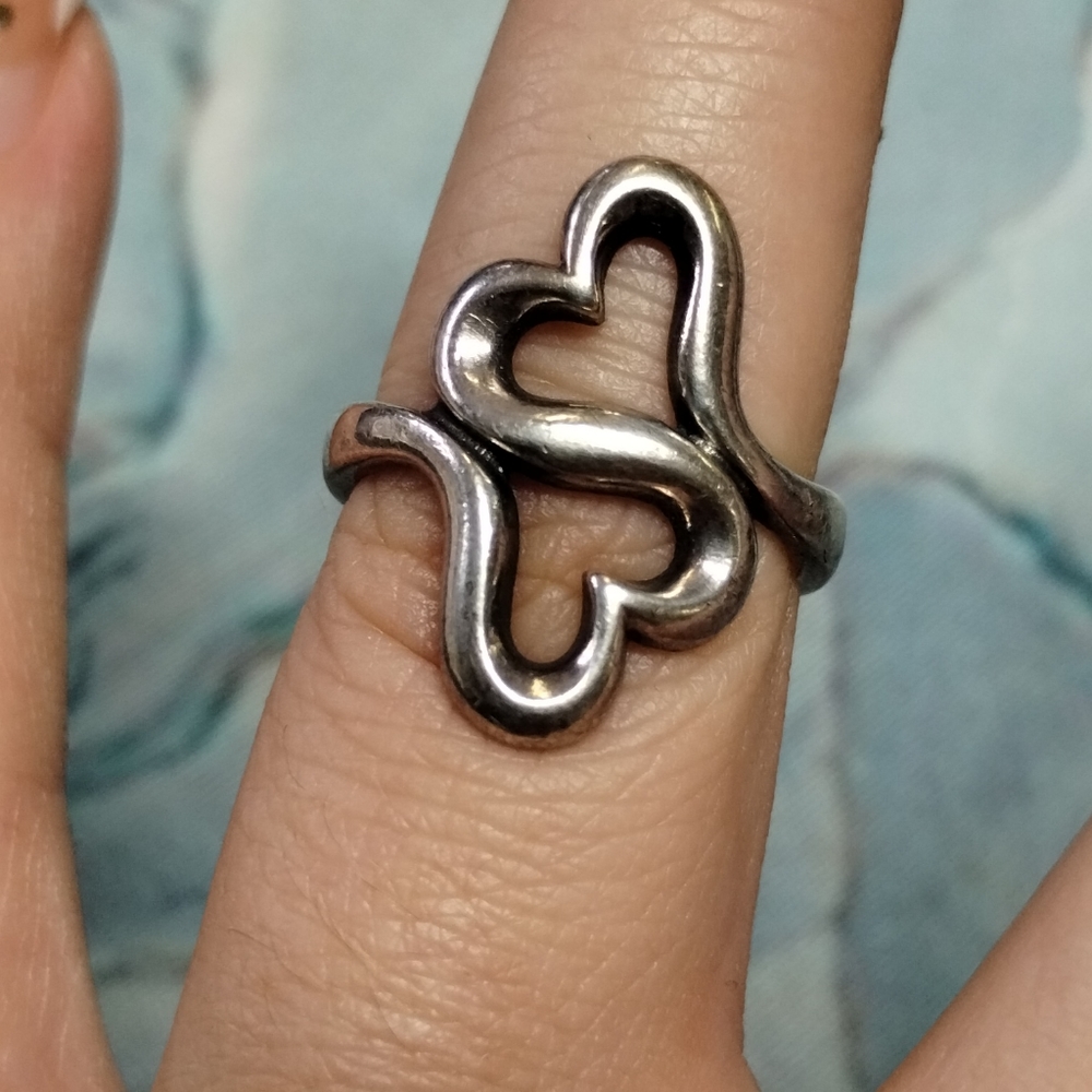 James Avery 925 Double Heart Ring